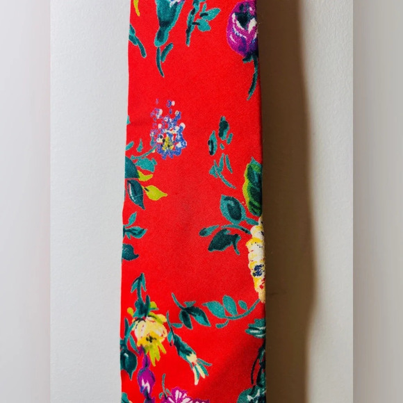 Liz Claiborne Floral Tie  Red Multicolor - Picture 2 of 10